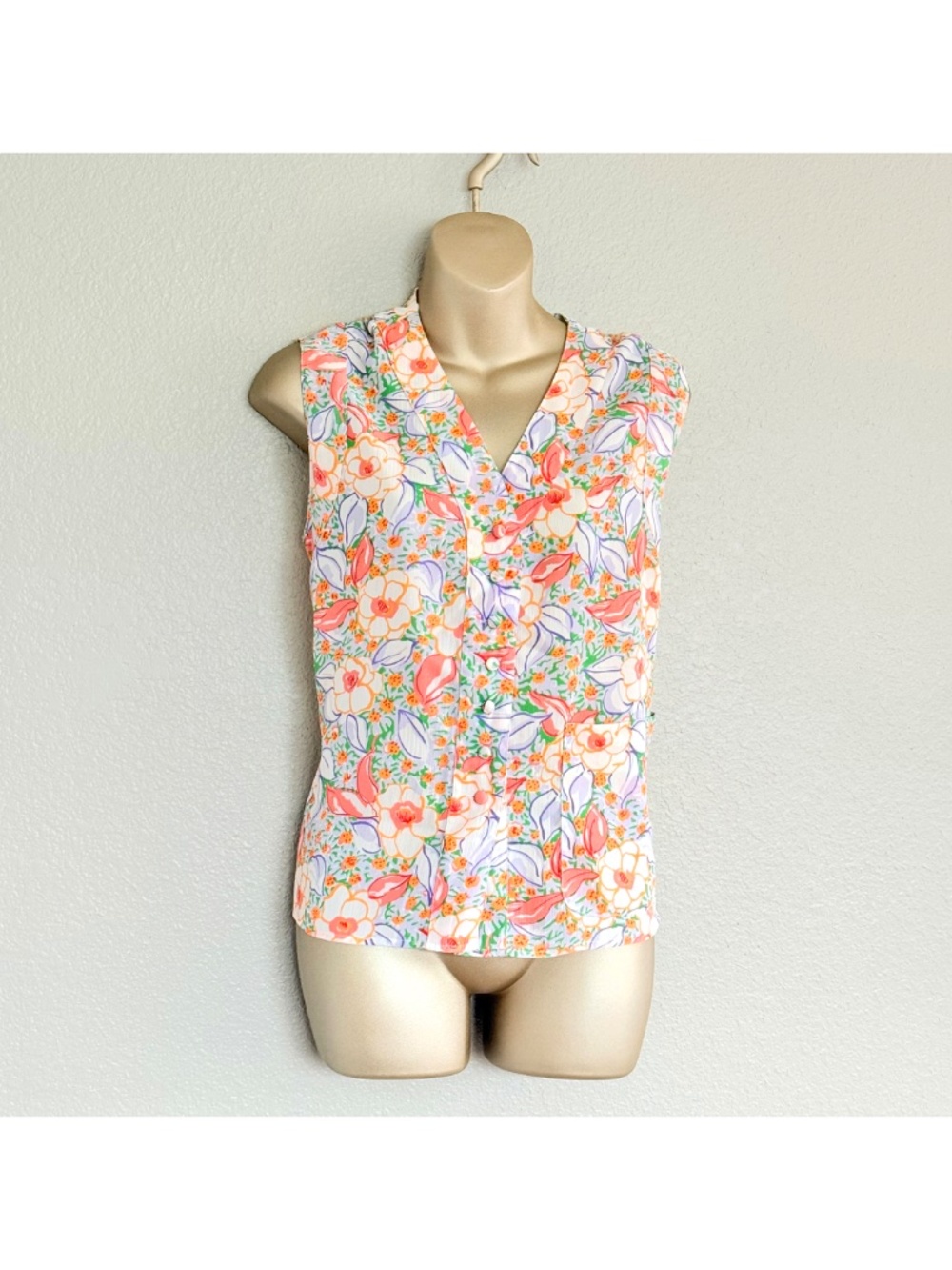 VTG 90s Victorias Secret Gold Label Cottagecore Whimsical Floral Pastel Top Sz S